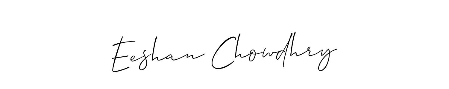 Make a short Eeshan Chowdhry signature style. Manage your documents anywhere anytime using Allison_Script. Create and add eSignatures, submit forms, share and send files easily. Eeshan Chowdhry signature style 2 images and pictures png
